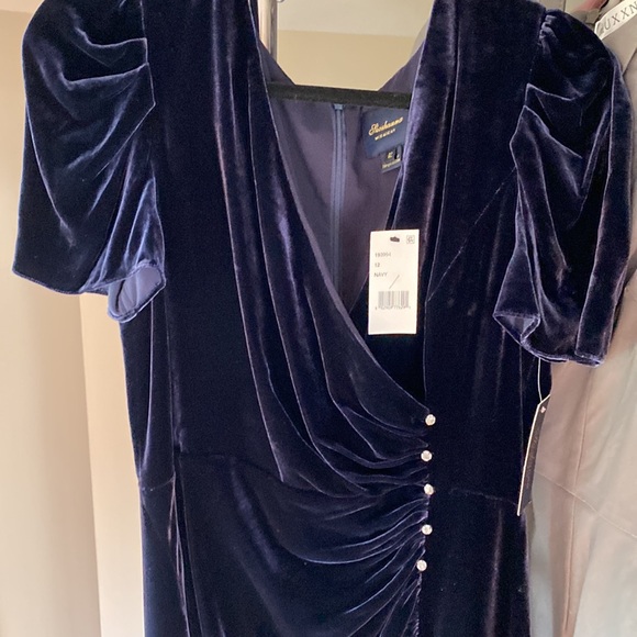 Deep blue velvet long dress New - Picture 2 of 9